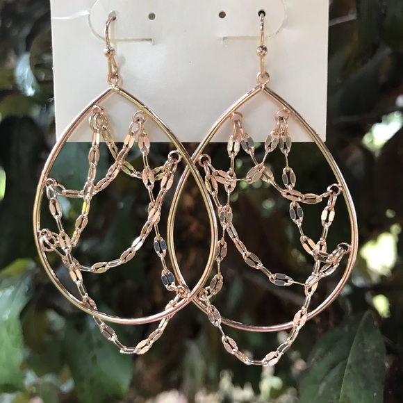 Rose Gold Chandelier Earrings - Picture 2 of 4